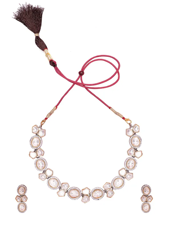 White_Brass_Kundan_Gold_Plated_Handcrafted_Water_Resistance_CZ_Stone__Necklace__Set_For_Women