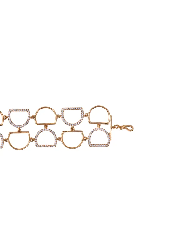 White_Brass__Gold_Plated_Handcrafted_Water_Resistance_CZ_Stone__Bracelet_For_Women