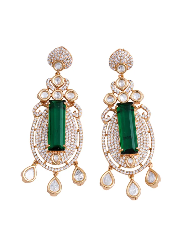 Green_Brass_Kundan_Rose_Gold__Handcrafted_Water_Resistance_CZ_Stone__Necklace_For_Women