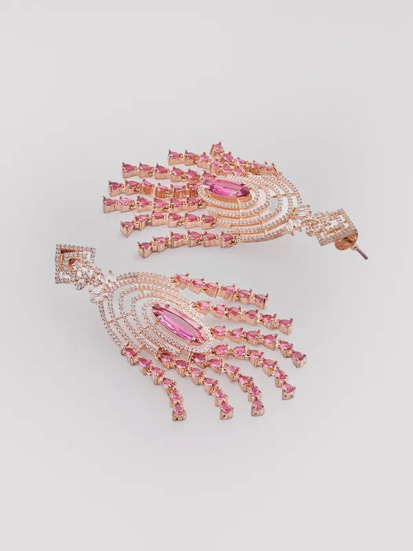 Hydro_Red_Brass__Rose_Gold__Handcrafted_Water_Resistance_CZ_Stone__Earrings_For_Women
