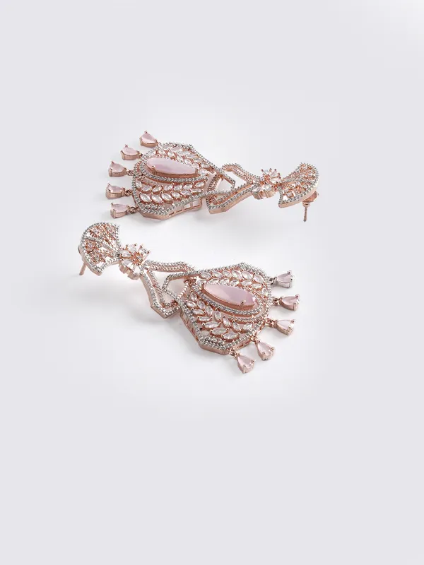 Pink_Brass__Rose_Gold__Handcrafted_Water_Resistance_CZ_Stone__Earrings_For_Women