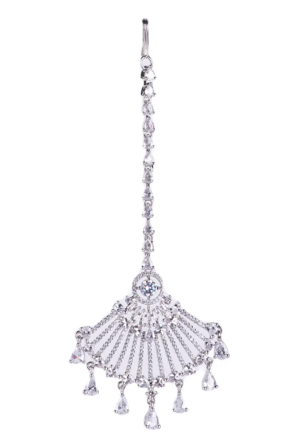 White_Brass_Silver_Plated_Handcrafted_Water_Resistance_CZ_Stone__Tika_For_Women