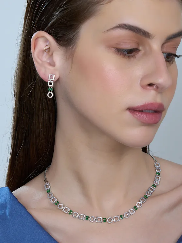 Green_Brass_Silver_Plated_Handcrafted_Water_Resistance_CZ_Stone__Necklace__Set_For_Women