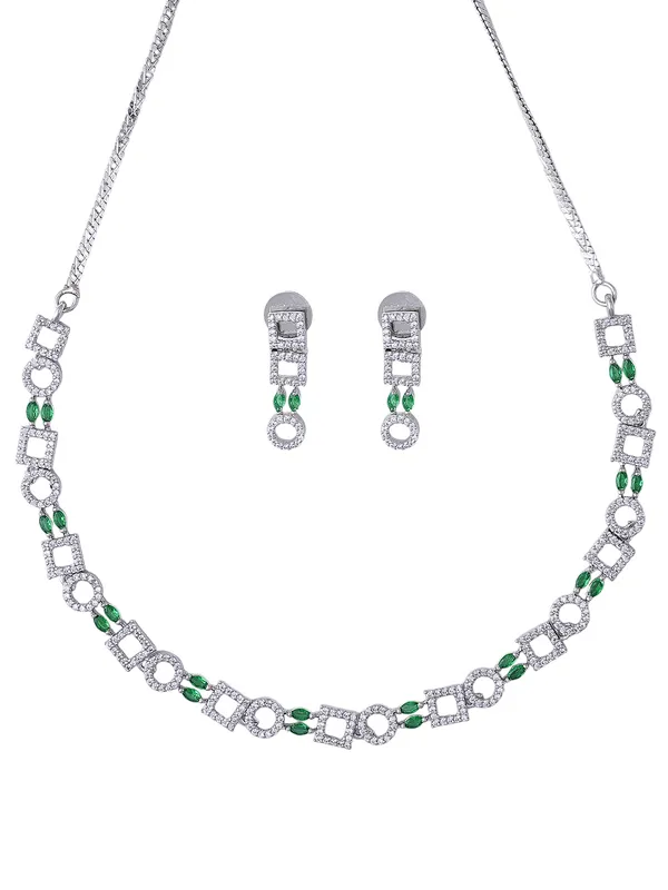 Green_Brass_Silver_Plated_Handcrafted_Water_Resistance_CZ_Stone__Necklace__Set_For_Women