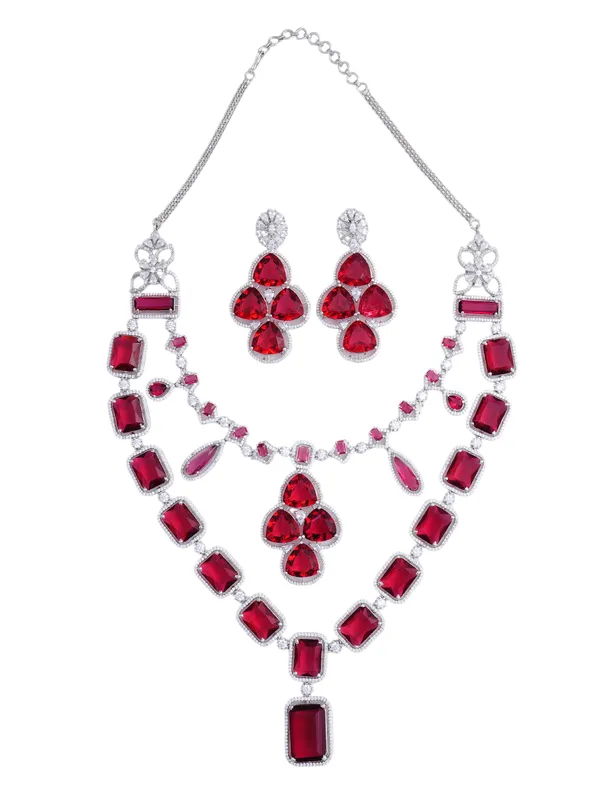 Red_Brass_Silver_Plated_Handcrafted_Water_Resistance_CZ_Stone__Necklace__Set_For_Women