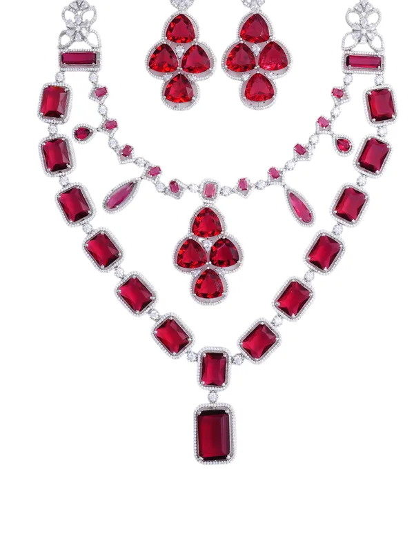 Red_Brass_Silver_Plated_Handcrafted_Water_Resistance_CZ_Stone__Necklace__Set_For_Women