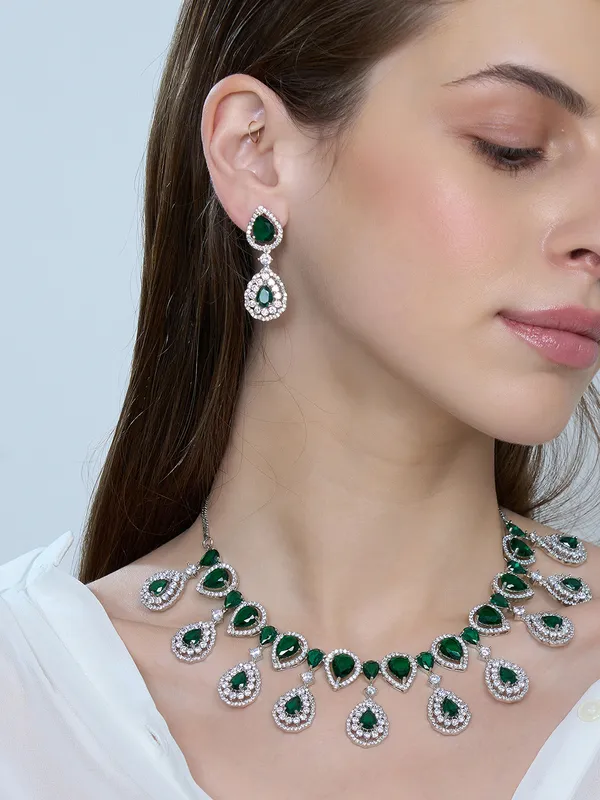 Green_Brass_Silver_Plated_Handcrafted_Water_Resistance_CZ_Stone__Necklace__Set_For_Women