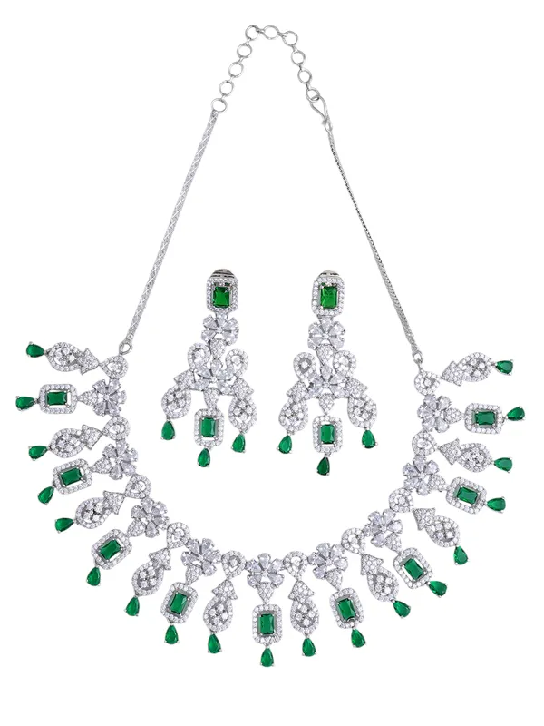 Green_Brass_Silver_Plated_Handcrafted_Water_Resistance_CZ_Stone__Necklace__Set_For_Women
