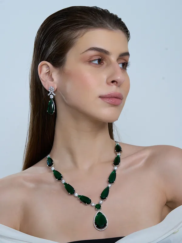 Green_Brass_Silver_Plated_Handcrafted_Water_Resistance_CZ_Stone__Necklace__Set_For_Women