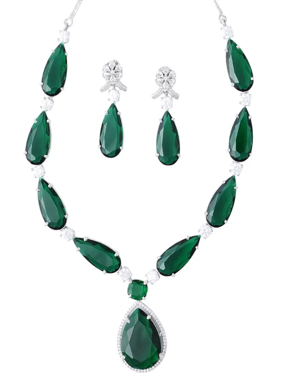 Green_Brass_Silver_Plated_Handcrafted_Water_Resistance_CZ_Stone__Necklace__Set_For_Women