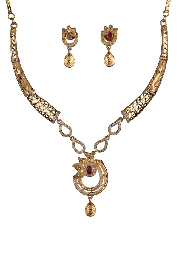 KAYRAH_Women_Red_Brass_Material_Crafted_Zircon_Stone_Studed_Necklace_with_Earrings_|_Modern,_Esthetic_Jewellery_for_Women_and_Girls|_Gifting_Accessories