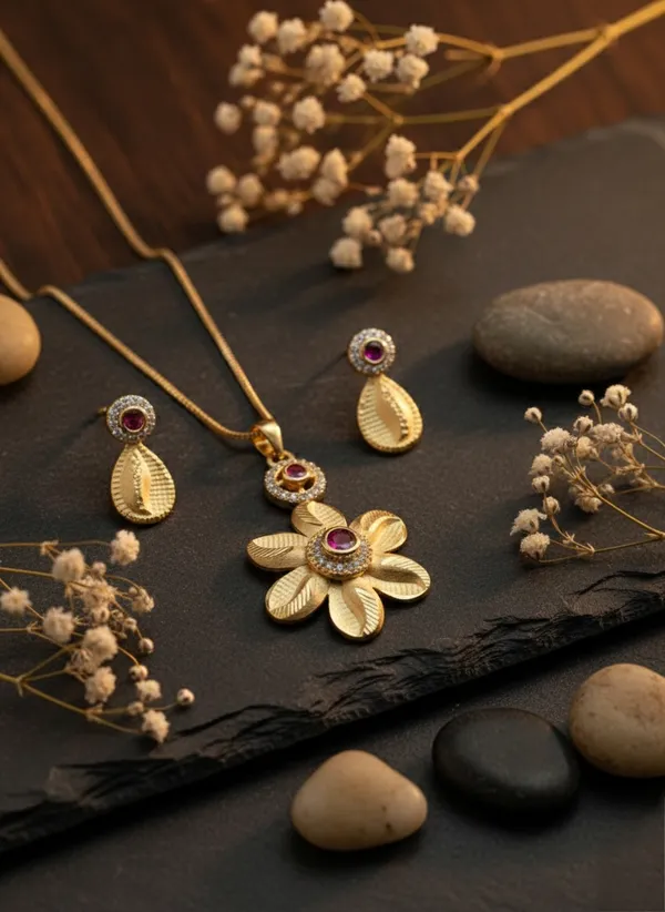 KAYRAH_Women_Red_Brass_Material_Crafted_Zircon_Stone_Studed_Necklace_with_Earrings_|_Modern,_Esthetic_Jewellery_for_Women_and_Girls|_Gifting_Accessories