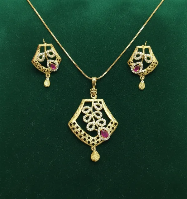 KAYRAH_Women_Red_Brass_Material_Crafted_Zircon_Stone_Studed_Necklace_with_Earrings_|_Modern,_Esthetic_Jewellery_for_Women_and_Girls|_Gifting_Accessories