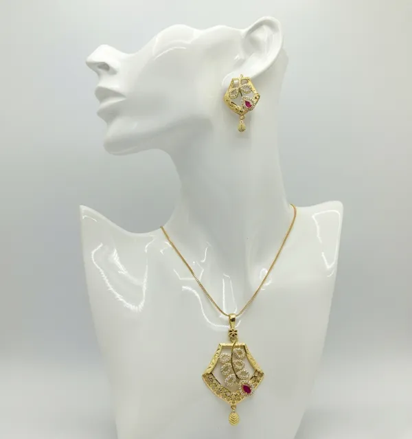 KAYRAH_Women_Red_Brass_Material_Crafted_Zircon_Stone_Studed_Necklace_with_Earrings_|_Modern,_Esthetic_Jewellery_for_Women_and_Girls|_Gifting_Accessories