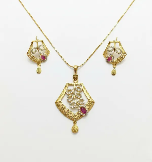 KAYRAH_Women_Red_Brass_Material_Crafted_Zircon_Stone_Studed_Necklace_with_Earrings_|_Modern,_Esthetic_Jewellery_for_Women_and_Girls|_Gifting_Accessories