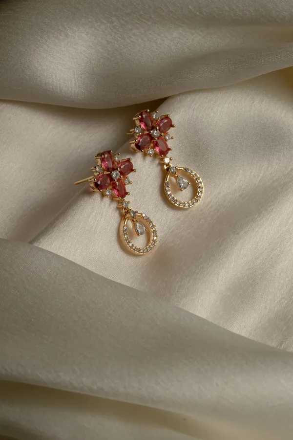 Kayrah_Red_Women_Brass_Material_Handcrafted_zircon_Stone_Studed_Push-Back_Closer_Earrings|_for_Women_and_Girls,_Gift_for_Every_Women