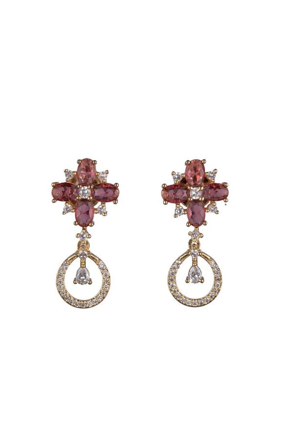 Kayrah_Red_Women_Brass_Material_Handcrafted_zircon_Stone_Studed_Push-Back_Closer_Earrings|_for_Women_and_Girls,_Gift_for_Every_Women