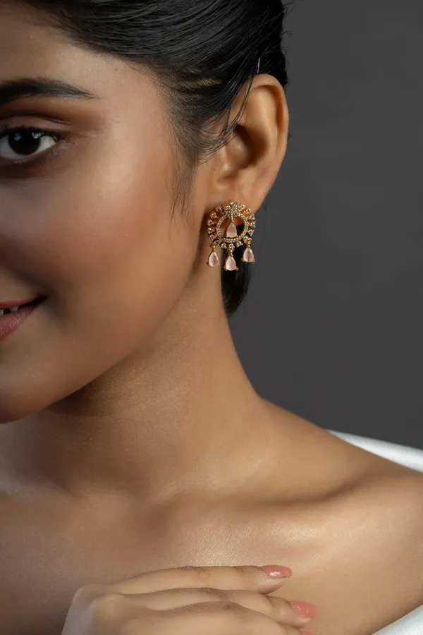 Kayrah_Pink_Women_Brass_Material_Handcrafted_zircon_Stone_Studed_Push-Back_Closer_Earrings|_for_Women_and_Girls,_Gift_for_Every_Woman