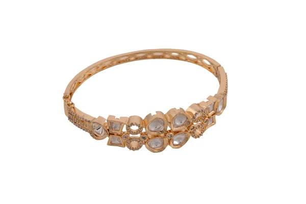 KAYRAH_White_Brass_Material_Gold_Plated_Kundan_Stone_Studed-Bracelet_for_Women_|_Modern_Look_for_every_Girl,Women_|_Gifting_Accessories