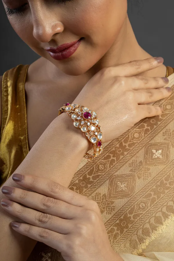 KAYRAH_Red_Brass_Material_Gold_Plated_Kundan_Stone_Studed-Bracelet_for_Women_|_Modern_Look_for_every_Girl,_Women_|_Gifting_Accessories