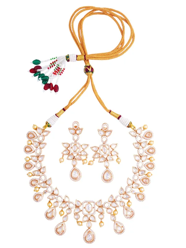KAYRAH_Women_White_Brass_Material_Crafted_CZ_Stone_Studed_Necklace_with_Earrings_|_Jewellery_Set_for_Women,_Girls_(Design_4)