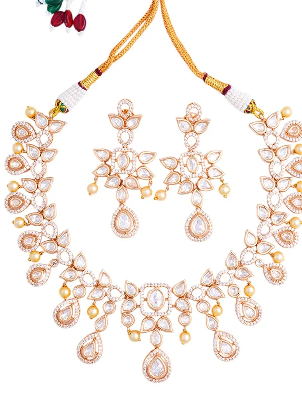 KAYRAH_Women_White_Brass_Material_Crafted_CZ_Stone_Studed_Necklace_with_Earrings_|_Jewellery_Set_for_Women,_Girls_(Design_4)