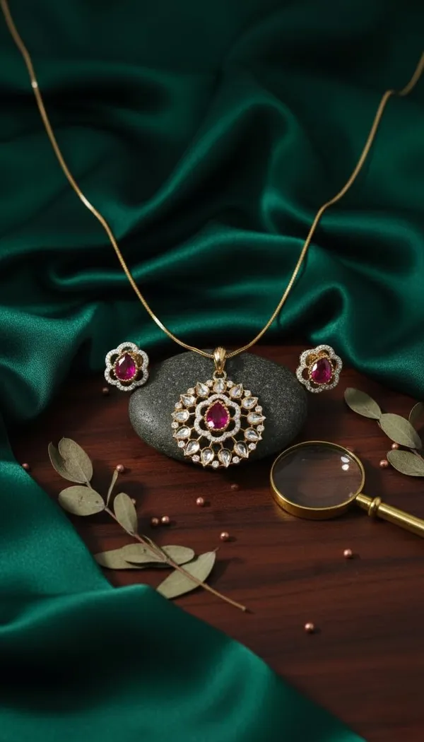KAYRAH_Women_Red_Brass_Material_Crafted_Kundan_Stone_Studed_Necklace_with_Earrings_|_Modern,_Esthetic_Jewellery_for_Women_and_Girls|_Gifting_Accessories