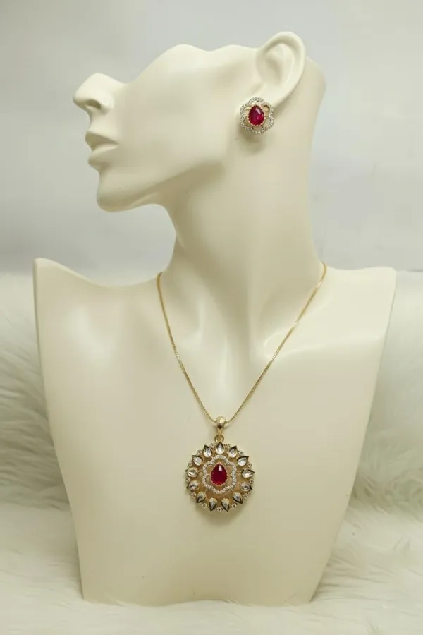 KAYRAH_Women_Red_Brass_Material_Crafted_Kundan_Stone_Studed_Necklace_with_Earrings_|_Modern,_Esthetic_Jewellery_for_Women_and_Girls|_Gifting_Accessories