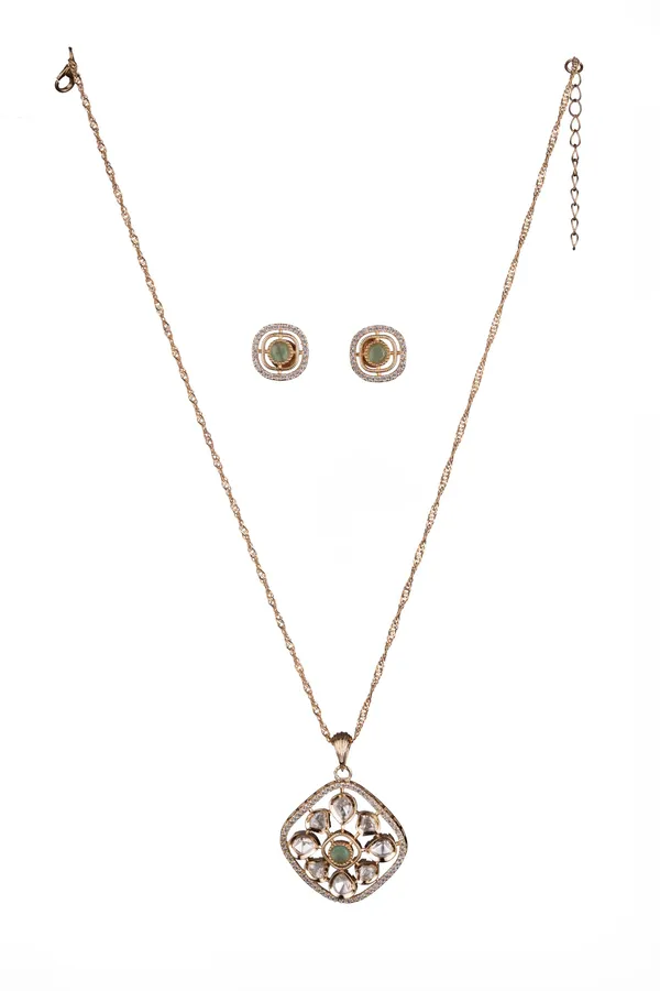 KAYRAH_Women_Multi_Brass_Material_Crafted_Kundan_Stone_Studed_Necklace_with_Earrings_|_Modern,_Esthetic_Jewellery_for_Women_and_Girls|_Gifting_Accessories