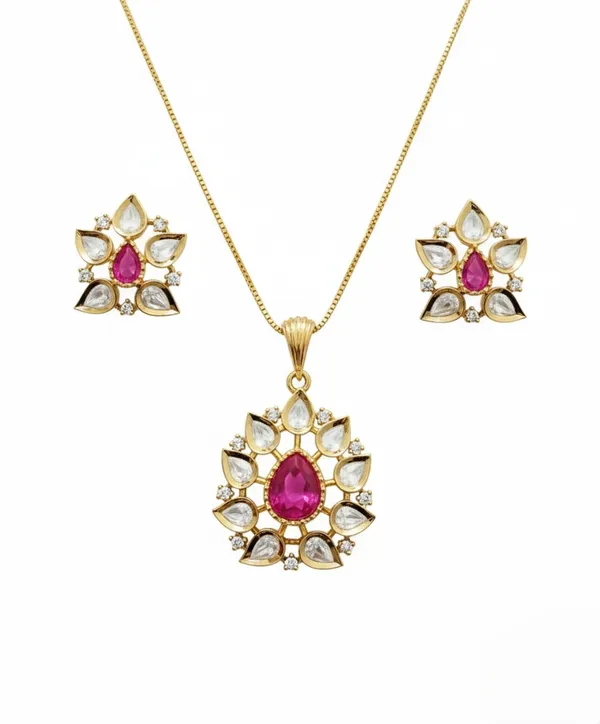 KAYRAH_Women_Red_Brass_Material_Crafted_Kundan_Stone_Studed_Necklace_with_Earrings_|_Modern,_Esthetic_Jewellery_for_Women_and_Girls|_Gifting_Accessories