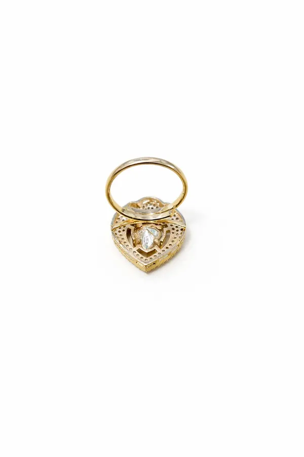 KAYRAH_Gold_Plated_Statement_Ring_for_Women,_Teardrop_Crystal_with_Cubic_Zirconia_Pav�,_Party_&_Wedding_Fashion_Jewellery