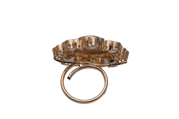 KAYRAH_Brass_Material_Topaz_Stone_Stud_Ring_for_Women_and_Girls_for_Every_Occassion_(White_Polki)