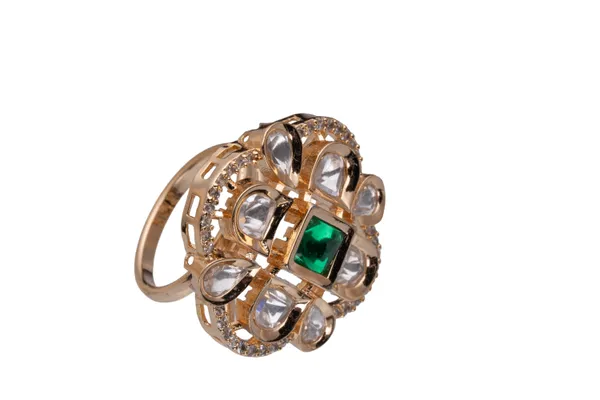 KAYRAH_Brass_Material_Topaz_Stone_Stud_Ring_for_Women_and_Girls_for_Every_Occassion_(Green_Pota)