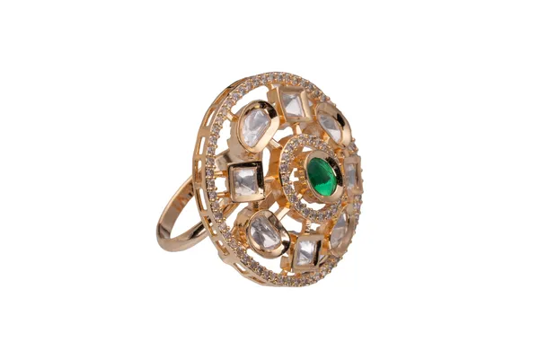 KAYRAH_Brass_Material_Topaz_Stone_Stud_Ring_for_Women_and_Girls_for_Every_Occassion_(Green_Pota)