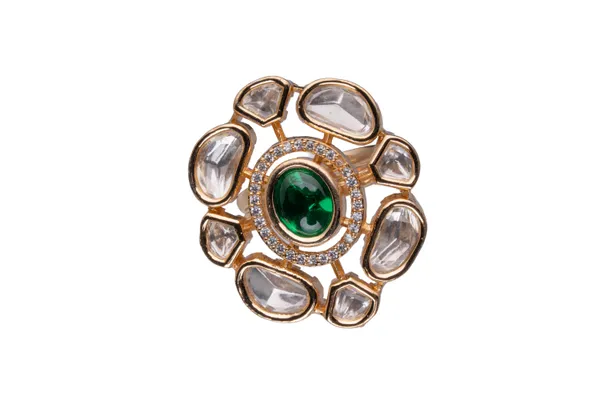 KAYRAH_Brass_Material_Topaz_Stone_Stud_Ring_for_Women_and_Girls_for_Every_Occassion_(Green_Pota)