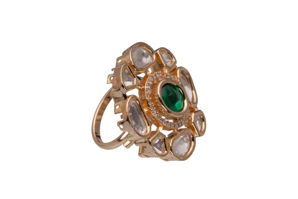 KAYRAH_Brass_Material_Topaz_Stone_Stud_Ring_for_Women_and_Girls_for_Every_Occassion_(Green_Pota)