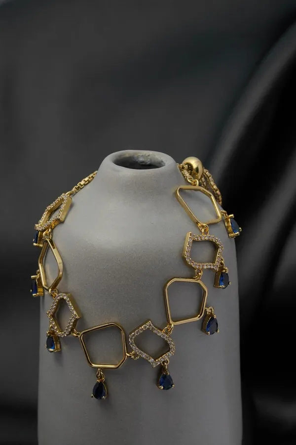 KAYRAH_Blue_Brass_Material_Gold_Plated_Zicron_Stone_Studed-Bracelet_for_Women_|_Modern_Look_for_every_Girl,_Women_|_Gifting_Accessories