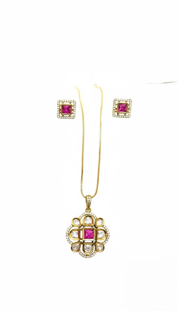 KAYRAH_Women_Red_Brass_Material_Crafted_Kundan_Stone_Studed_Necklace_with_Earrings_|_Modern,_Esthetic_Jewellery_for_Women_and_Girls|_Gifting_Accessories