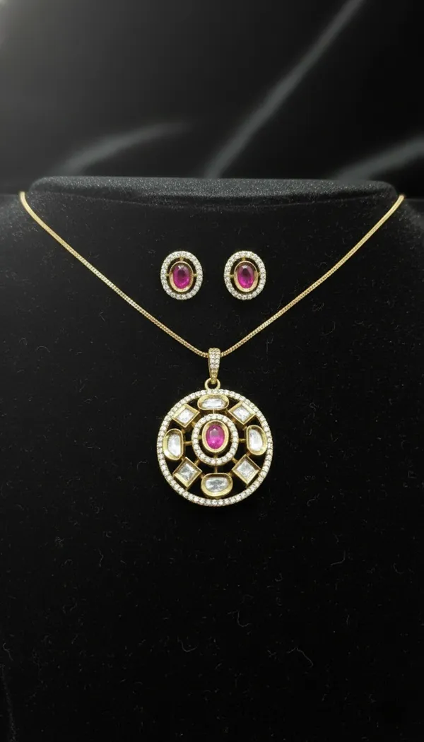KAYRAH_Women_Red_Brass_Material_Crafted_Kundan_Stone_Studed_Necklace_with_Earrings_|_Modern,_Esthetic_Jewellery_for_Women_and_Girls|_Gifting_Accessories