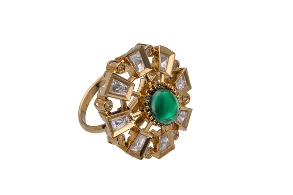 KAYRAH_Brass_Material_Topaz_Stone_Stud_Ring_for_Women_and_Girls_for_Every_Occassion_(Green_Pota)