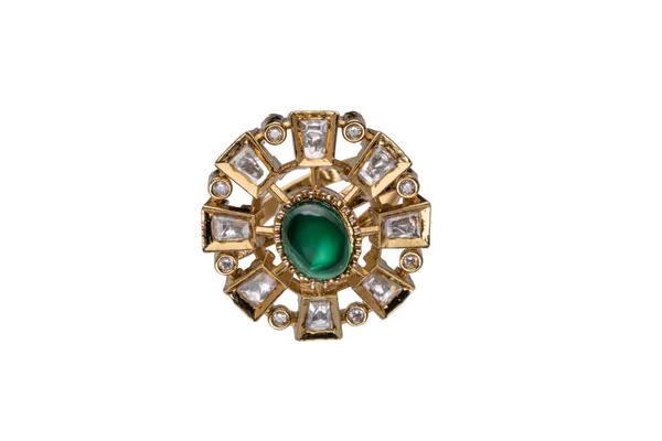 KAYRAH_Brass_Material_Topaz_Stone_Stud_Ring_for_Women_and_Girls_for_Every_Occassion_(Green_Pota)