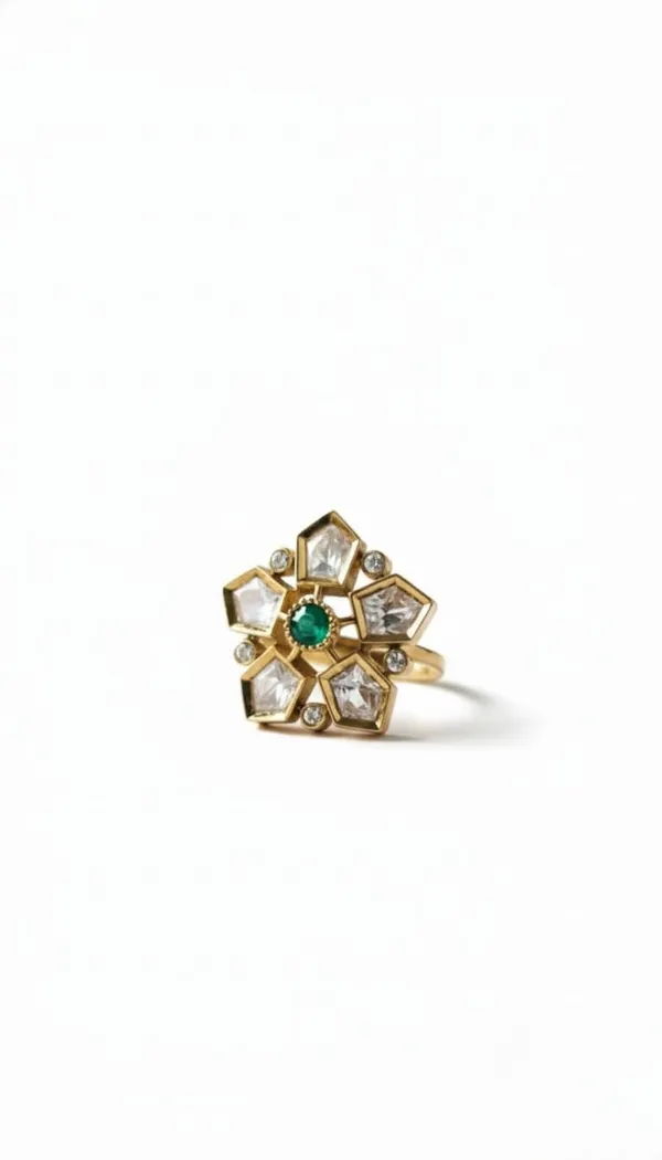 KAYRAH_Brass_Material_Topaz_Stone_Stud_Ring_for_Women_and_Girls_for_Every_Occassion_(Green_Pota)