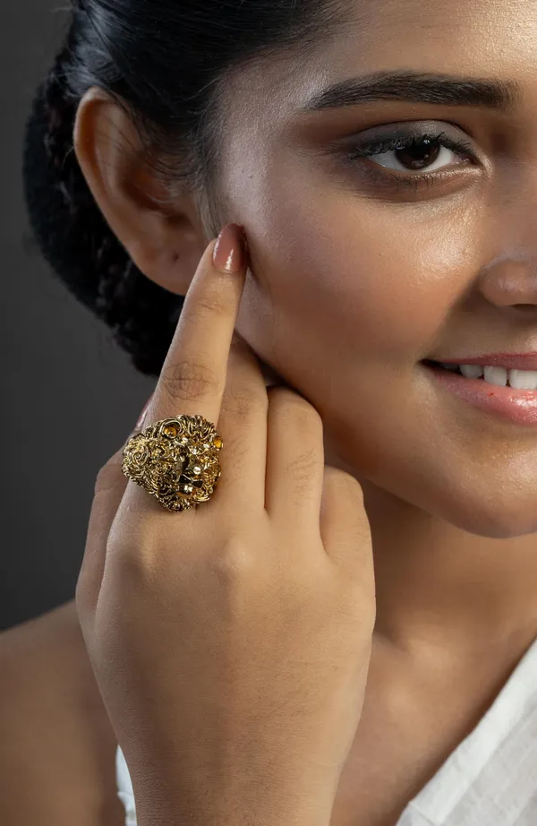 KAYRAH_Brass_Material_Topaz_Stone_Stud_Ring_for_Women_and_Girls_for_Every_Occassion_(Gold)