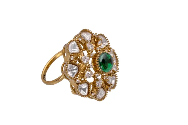 KAYRAH_Brass_Material_Topaz_Stone_Stud_Ring_for_Women_and_Girls_for_Every_Occassion_(Green_Pota)