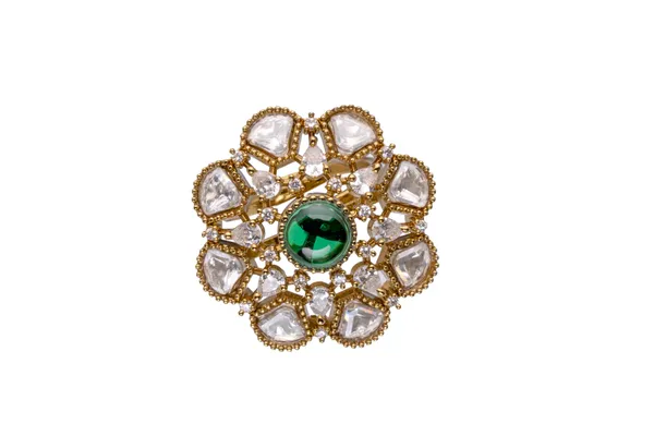KAYRAH_Brass_Material_Topaz_Stone_Stud_Ring_for_Women_and_Girls_for_Every_Occassion_(Green_Pota)