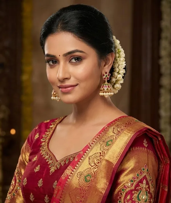 KAYRAH_Gold_Plated_Jhumka_Earrings,_Pink_and_Green_Floral,_Pearl_Drop,_Brass,_Traditional_Ethnic_Style,_Festive_and_Wedding