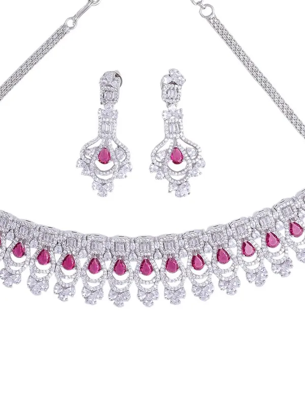 KAYRAH_Women_Pink_Brass_Material_Crafted_CZ_Stone_Studed_Necklace_with_Earrings_|_Jewellery_Set_for_Women,_Girls_(Design_3)