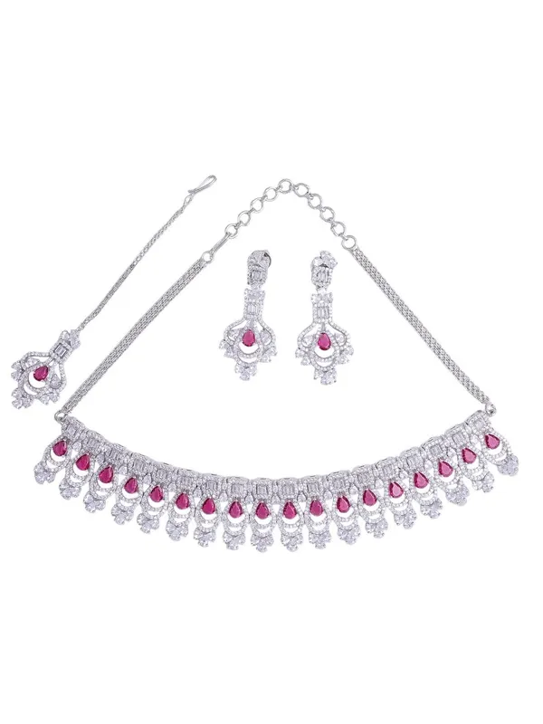 KAYRAH_Women_Pink_Brass_Material_Crafted_CZ_Stone_Studed_Necklace_with_Earrings_|_Jewellery_Set_for_Women,_Girls_(Design_3)