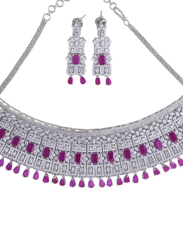 KAYRAH_Women_Pink_Brass_Material_Crafted_CZ_Stone_Studed_Necklace_with_Earrings_|_Jewellery_Set_for_Women,_Girls_(Design_6)
