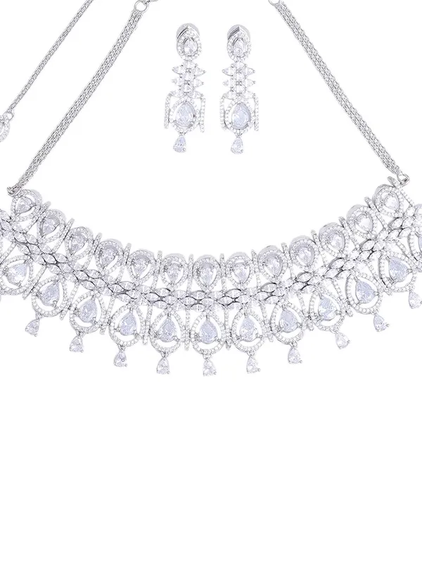 KAYRAH_Women_White_Brass_Material_Crafted_CZ_Stone_Studed_Necklace_with_Earrings_|_Jewellery_Set_for_Women,_Girls_(Design_3)